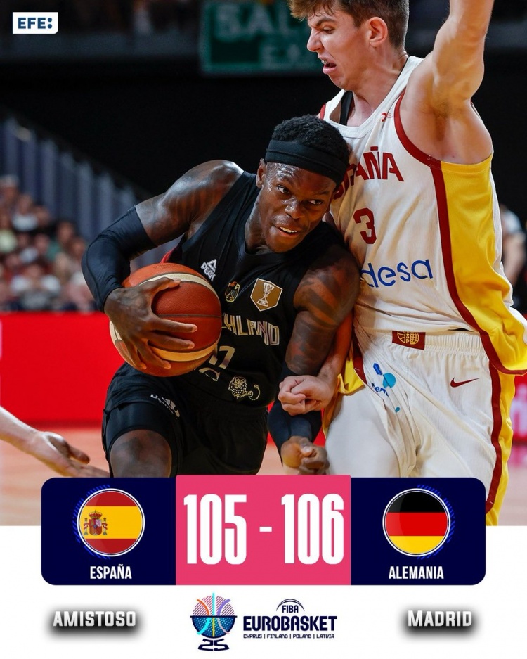 热身赛德国106-105险胜西班牙 施罗德24分10助攻献准绝杀